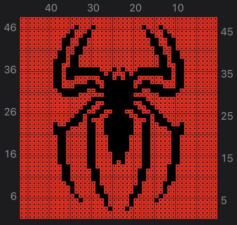 Spider Man Crochet Graph, Pixel Grid Crochet Spiderman, Spider Man Alpha Pattern Crochet, Spider Man Tapestry Crochet, Spider Man Grid Pattern, Spiderman Crochet Tapestry, Edgy Perler Bead Patterns, Crochet Tapestry Pattern Grid, Spiderman Tapestry Crochet