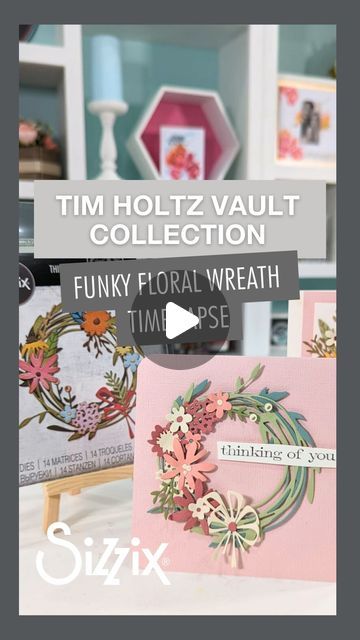 Sizzix on Instagram: "Join Pete as he creates a fantastic card for any occasion using the versatile Funky Floral Wreath Thinlits Die Set (666563) from the new @tim_holtz Vault Collection! While Pete used soft pinks and pale blues and greens for a burst of spring, simply choose a different color palette for a totally different look (and season!). How will you be using this die set in your own makes?  #sizzix #sizzixtimholtz #timholtz #papercrafting #papercrafter #cardmaking #cardmaker #makersgonnamake #sizzixdies #timholtzvault" Tim Holtz Dies, Tim Holtz Cards, Tim Holtz Sizzix, Blues And Greens, Pink Cards, Cards Ideas, Vaulting, Easter Cards, Card Maker