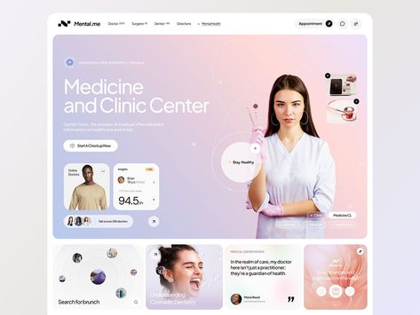 Mental and Medicine Website by Awsmd on Dribbble Brandbook Design, Design Portfolio Site, Medicine Design, Startup Logo Design, Clinic Beauty, Ux Design Portfolio, Medical Website Design, Product Landing Page, Website Interface