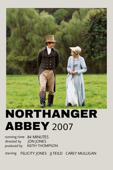 Northanger Abbey Movie, Jane Austen Northanger Abbey, Jane Austen Movies, Northanger Abbey, Movie Nerd, Western Romance, Jon Jones, Minimalist Movie Poster, Felicity Jones