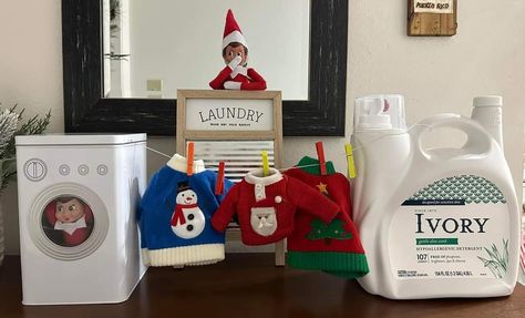 Elf On The Shelf Laundry, Awesome Elf On The Shelf Ideas, Shelf Ideas, On The Shelf, Elf On The Shelf, Elf, Shelves