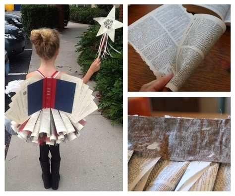 DIY Diction-Fairy and Beyond: Halloween Costumes You Can Make Out of Books | Quirk Books : Publishers & Seekers of All Things Awesome Book Fairy Costume, Carnaval Diy, Halloween Costumes You Can Make, Book Week Ideas, Fairy Costume Diy, Comic Dress, Book Character Day, Newspaper Dress, Book Fairy