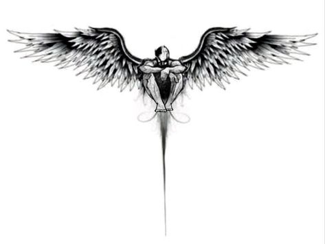 Man With Wings Tattoo, Neck Tattoo For Guys Wings, Tattoo Minimal Men, Wings Tattoo Men, Back Of Tricep Tattoo Men, Back Of Neck Tattoo Men, Full Neck Tattoos, Wing Tattoo Men, Small Neck Tattoos