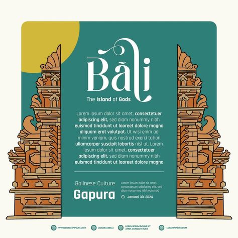 Idea For Poster, Indian Branding, Balinese Design, Poster Design Illustration, Travel Advertising Design, Authentic Branding, Travel Advertising, Media Sosial, 5th Anniversary