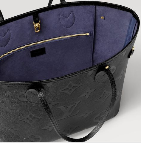 Louis Vuitton with Blue Interior lining Dupe Neverfull bag LV Black Leather Louis Vuitton Bag, Louis Vuitton Neverfull Mm Black, Black Neverfull Louis Vuitton, Replica Louis Vuitton Handbags, Neverfull Empreinte, Black Lv Bag, Louis Vuitton Black Bag, Louis Vuitton Bag Black, Black Louis Vuitton Bag