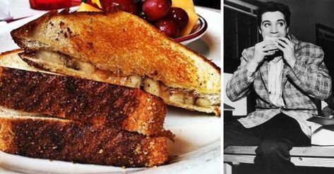 Elvis Sandwich, 1950s Recipes, Daniel Clark, Banana Sandwich, Peanut Butter And Banana, Easy Sandwich Recipes, Bacon Sandwich, Peanut Butter Sandwich, Grilled Cheese Recipes