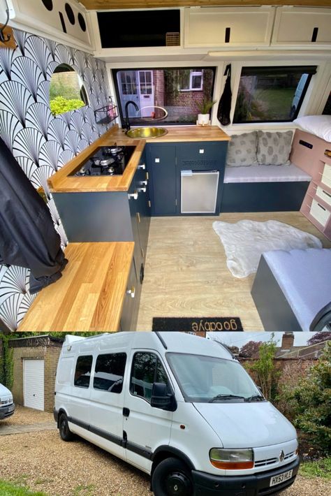 Renault Master Campervan, Renault Master Camper Conversion, Renault Master Camper, Aesthetic Hacks, Van Life Interior, Van Layout, Caravan Living, Van Conversion Ideas, Living In A Van