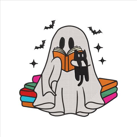 This is a machine embroidery design of Cute Ghost Reading Book, fill stitch design, instant download. There are 5 sizes included, Please check the information under the pictures for the precise sizes of each design, stitch count, color changes and etc. 5 SIZES: 1. hxw: 3.9 x 3.82 in (Stitches: 20228) 2. hxw: 4.9 x 4.80 in (Stitches: 27682) 3. hxw: 5.9 x 5.78 in (Stitches: 35908) 4. hxw: 6.9 x 6.77 in (Stitches: 44971) 5. hxw: 7.9 x 7.75 in (Stitches: 55232) The downloadable attachment contains t Reading Ghost Tattoo, Ghost Doing Things Tattoo, Ghost Reading A Book Tattoo, Ghost Reading Book Tattoo, Ghost Embroidery, Ghost Reading, Ghost Reading Book Drawing, Ghost Cat Embroidery, Ghost Reading Book