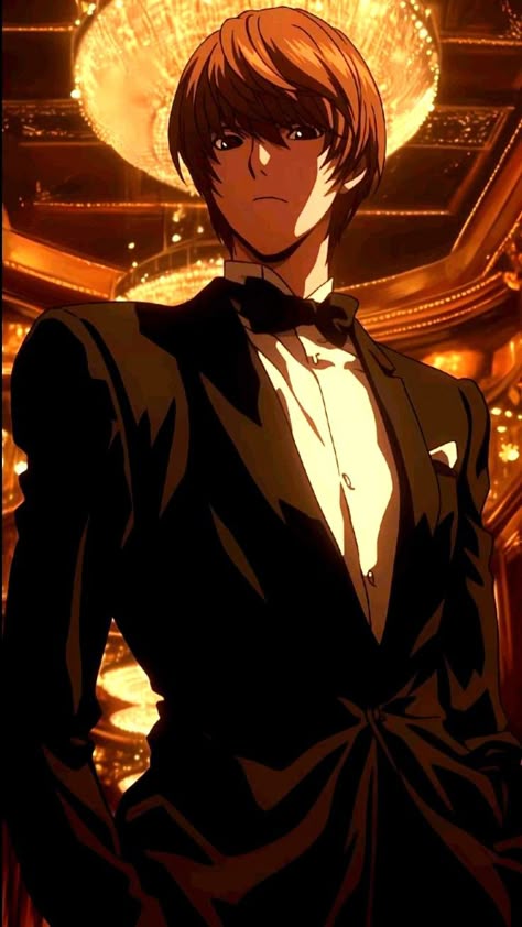 Anime Characters In Suits, Characters In Suits, Light Yagami Fanart, Light Yagami Pfp, Anime Awards, Anime Suit, Suits Formal, Award Show, Light Yagami