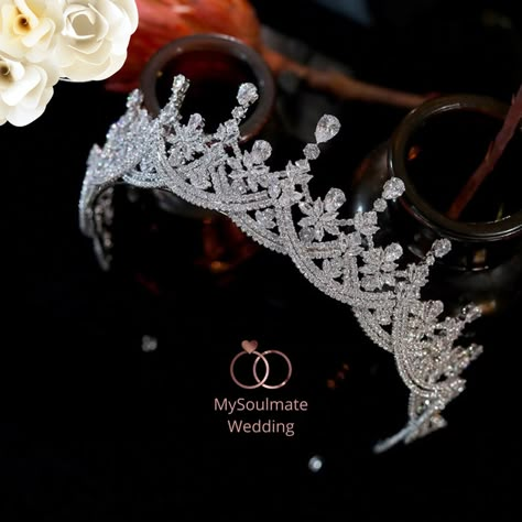 Majestic Wedding Tiara Luxury Tiara Crystal Tiara Silver | Etsy Majestic Wedding, Tiara Silver, Queens Tiaras, Meghan Markle Wedding, Rose Gold Tiara, Crown Silver, Bride Crown, Silver Tiara, Bride Tiara