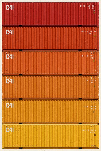 Container Color System 01.  Re-pin courtesy of Nok Acharee ( http://www.pinterest.com/nokacharee/ ) Freight Container, Systems Thinking, Cargo Container, Container Architecture, Contemporary Graphic, Graphic Projects, Container Shop, Container Design, Container House Design