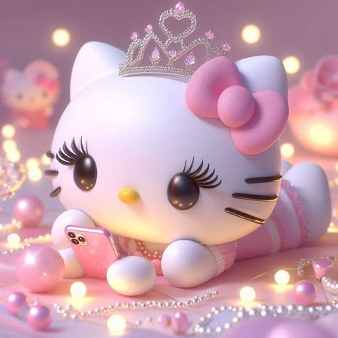 Hello Kitty Lashes, Flower Cake Decorations, Fondant Flower Cake, Hello Kitty Photos, Kitty Photos, Hello Kitty Aesthetic, Kitty Art, Barbie Dress Fashion, Hello Kitty Art