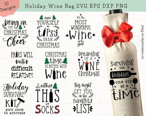 This Digital Drawings & Illustrations item by GinnyBeanDesigns has 174 favorites from Etsy shoppers. Ships from United States. Listed on Apr 24, 2024 Christmas Wine Quotes, Wine Bag Svg, Holiday Wine Glasses, Christmas Wine Bags, Thanksgiving Wine, Bag Quotes, Wine Svg, Wine Bags, Wine Gift Bag