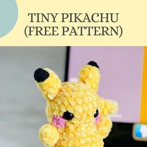 Pokemon Crochet Patterns Free Pikachu, Crochet Characters Amigurumi, Crochet Characters Free Pattern, Pokemon Free Crochet Patterns, Easy Crochet Amigurumi Free Patterns, Quick Amigurumi Pattern Free, Pokemon Crochet Patterns Free, Pokémon Crochet, Amigurumi Characters