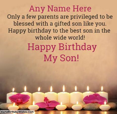 Beautiful Happy Birthday Son Images With Name And Photo Happy Birthday Wishes For Son, Happy Birthday Son Wishes, Happy Birthday Fireworks, Happy Birthday Son Images, Birthday Wishes For Lover, Beautiful Happy Birthday, Belated Birthday Wishes, Unique Birthday Wishes, Birthday Card With Name