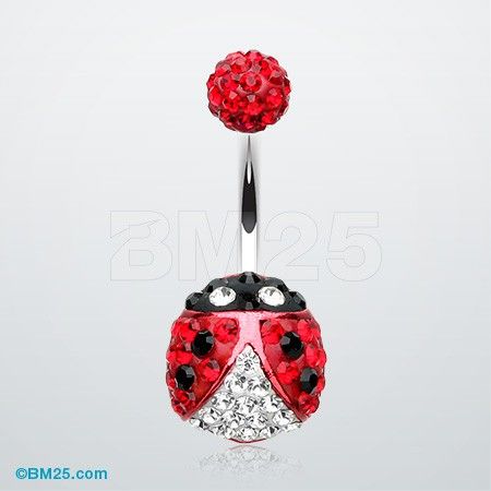 Adorable Lady Bug Tiffany Inspired Belly Button Ring #navel #bbring #jewelry #fashion #piercing Interesting Piercings, Belly Button Piercing Rings, Piercing Ring, Button Rings, Navel Piercing, Belly Piercing, Belly Button Ring, Belly Button Piercing, Button Ring