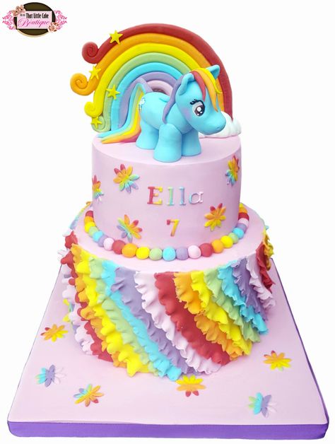 my little pony, rainbow dash, 2 tier, my little pony cake, cake, round, rainbow…