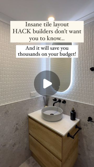 The Bathroom Guide on Instagram: "Tile layout hack! ⬇️

💾 SAVE this for later & FOLLOW for more @bathroomguide_

This hack is becoming very popular amongst savvy renovators! And we’re not here to gate-keep 💅 

Tiling layouts can be not only difficult to decide, but also costly if not executed correctly, so let’s talk about a simple budget hack that is often over looked…

Half wall tile designs! 🔥💸

Why? In the pursuit of achieving that wow-factor feature tile wall, people generally tend to tile the full walls floor to ceiling in a feature mosaic tile.

Not only can this be costly to tile in labour, but it is just as costly to supply as well. 

But with this hack, you can get the most out of your chosen feature tile along with adding more depth to your overall design. Here’s how…

👉 ch Bathroom Floor Tile Up Wall, Tile On Tile Bathroom, Tiling Behind Toilet, Half Tiled Bathroom, Feature Tile Wall, Half Tiled Bathroom Walls, Under Stairs Bathroom, Tile Wall Bathroom, Ensuite Tiles