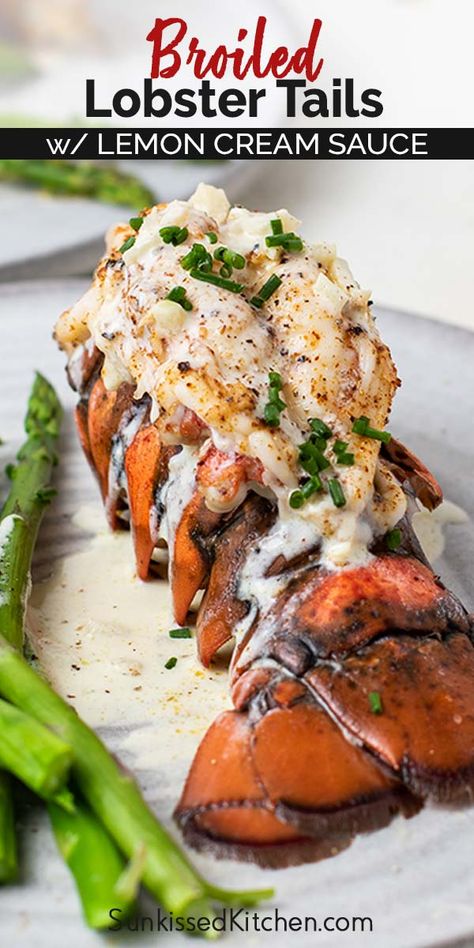 Grilled Lobster Recipes, Broiled Lobster Tail, Easy Lobster Tail Recipe, Broiled Lobster Tails, Cook Lobster Tails, Baked Lobster Tails, Lobster Tail Recipe, Cook Lobster, Broil Lobster Tail