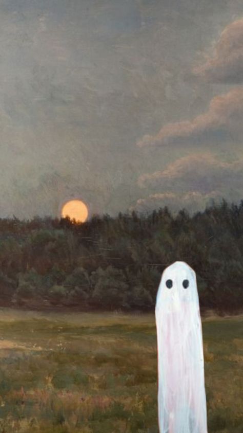 Ghost Painting Trend, Ghost Painting Aesthetic, Ghost Painting Ideas, Spooky Paintings, October Wallpapers, Ghost Paintings, Ghost Painting, October Wallpaper, Sheet Ghost