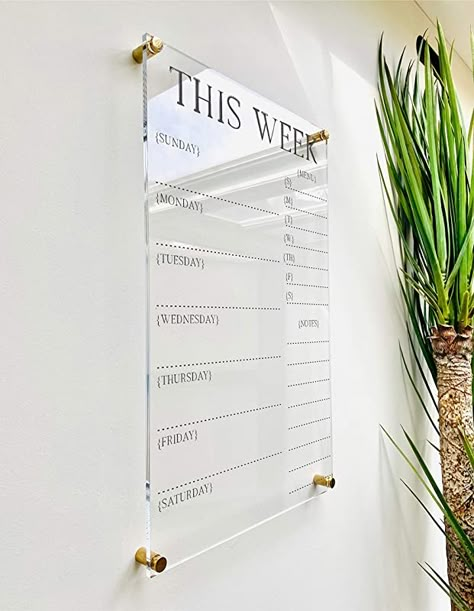 Acrylic Home Decor, Calendar Minimalist, Graphic Design Magazine, Acrylic Calendar, Office Organization At Work, Office Works, To Do Planner, Calendar Board, Family Command Center