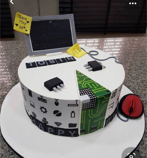 Computer Cake, Cake Stock, Birthday Cake For Him, Cake Name, Funny Birthday Cakes, 18th Birthday Cake, Computer Programmer, Birthday Cakes For Men, Simple Birthday Cake