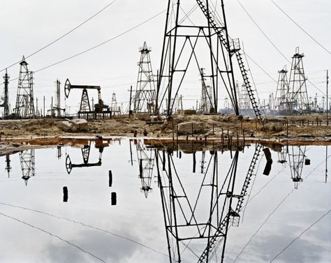 SOCAR Oil Fields - Baku Azerbaijan  #abandoned #socar #fields #baku #azerbaijan Edward Burtynsky, Power Lines, Oil Industry, Baku Azerbaijan, History Of Photography, Contemporary Photographers, Oil Rig, Contemporary Photography, Colour Photograph