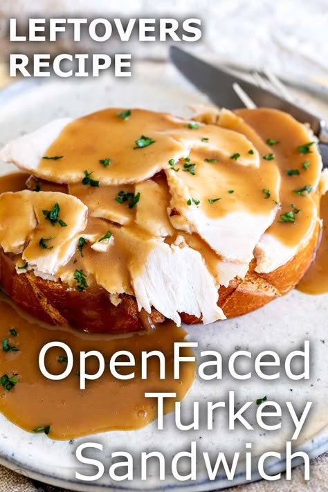 Open-faced, hot turkey sandwiches are the ultimate leftovers dinner!!! Perfect for those days after Thanksgiving or Christmas when you have lots of leftover turkey and no inclination to cook. These are delicious and comforting. Plus, you can add any extras that you like. Open Faced Sandwich Turkey, Turkey Open Face Sandwich, Open Face Hot Turkey Sandwich, Open Turkey Sandwich, Hot Open Faced Turkey Sandwich, Thanksgiving Turkey Sandwich Recipes, Open Faced Turkey Sandwich, Hot Turkey Sandwich, Leftover Turkey Sandwich Recipes