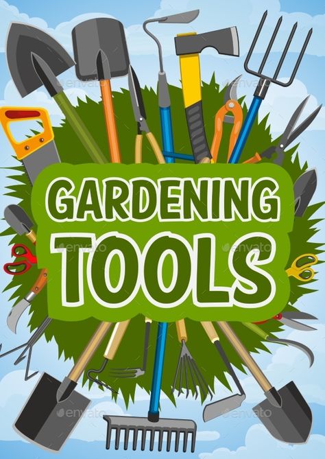 Gardening Tools and Farming #Gardening, #Tools, #Farming Gardening Tools Illustration, Agriculture Books, Farm Tools And Equipment, Garden Tools Design, Farming Tools, Counting Songs, Raised Bed Gardens, Tool Tattoo, Agricultural Tools