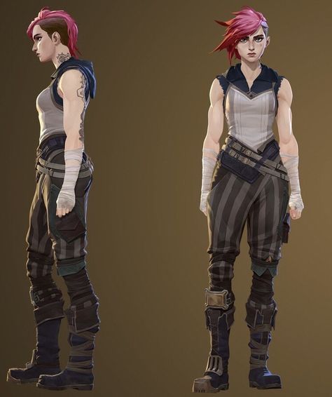 Vi Arcane Pants, Vi Outfit Inspired, Vi Character Sheet, Vi Arcane Body Type, Arcane Body Base, Vi Physique, Arcane Vi Outfit, Arcane Character Models, Vi Outfit Arcane