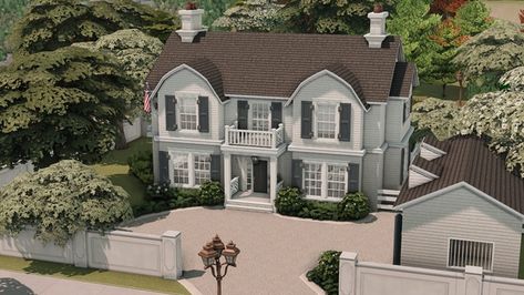 The Hamptons Houses, Hamptons Houses, Winter House Exterior, Hampton Home, Hamptons Home, Sims 4 House Building, Hampton House, Diy House Plans, Dream Life House