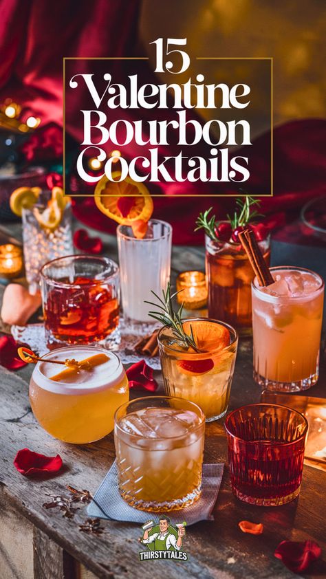 "Discover 15 delightful Valentine’s Day Bourbon Cocktails perfect for a romantic celebration! From sweet Strawberry Bourbon Cocktails to classic bourbon whiskey drinks, these Valentine Cocktail Recipes are sure to impress. Explore unique Bourbon Valentine Cocktails and festive February Cocktails Drinks that capture the spirit of love. Whether you’re looking for Bourbon-themed Valentine’s Cocktails or the best bourbon drinks for Valentine’s Day, this collection has something for everyone. Cheers to love with these irresistible Valentine’s Day bourbon recipes and romantic bourbon drinks!" Burbon Drinks, Valentine Cocktail Recipes, Valentine Cocktails Recipes, Valentines Cocktails Drink Recipes, Love Cocktail, Vermouth Cocktail, Fun Appetizers, Bourbon Cocktail Recipe, Valentine Drinks