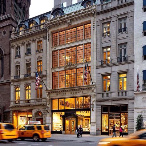 1,995 Likes, 29 Comments - Henri Bendel (@henribendel) on Instagram: “Bright lights, big #city, and something #major happening at our #NYC flagship!  Keep following us…” New Classic Building, Henry Bendel, Classical Facade, Manhattan Neighborhoods, Classical Building, Classic Building, House Facade, Building Front, Modern Deco