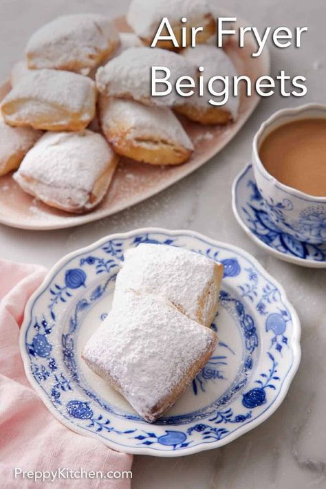 Air Fryer Beignets, Fluffy Pastry, Square Donuts, Beignet Recipe, Dessert To Make, Cooks Air Fryer, Homemade Recipes Dessert, Preppy Kitchen, Air Fryer Oven Recipes