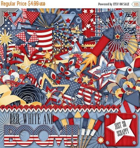 On Sale 50% Off Red White and Boom Digital by JssScrapBoutique Ide Scrapbook, Red White And Boom, Free Digital Scrapbooking, Premade Scrapbook, Scrapbook Kit, Scrapbooking Photo, Digi Scrap, Photo Scrapbook, Digital Kit