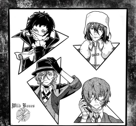 Chuuya And Dazai, Bestie Tattoo, Manga Tattoo, Dog Sketch, Dog Tattoo, Bongou Stray Dogs, Stray Dogs Anime, Dog Tattoos, Anime Stickers