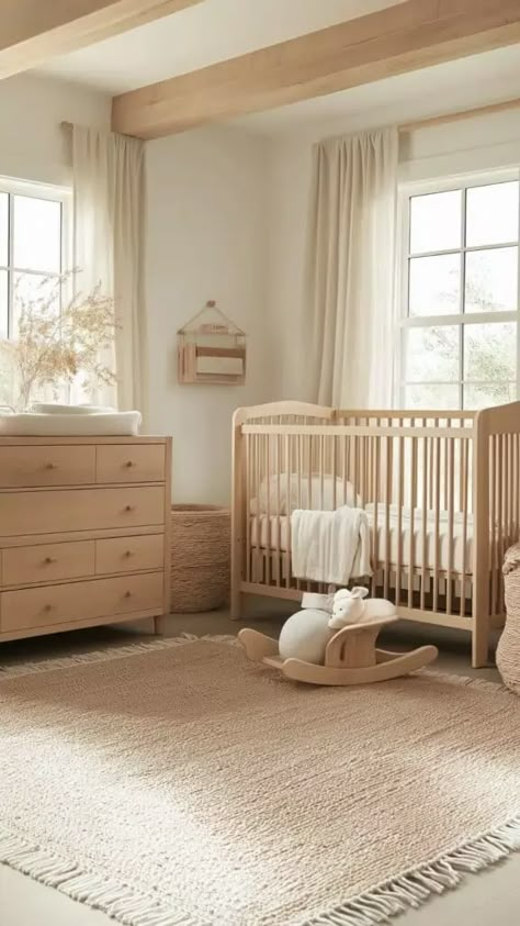 Natural Wood And White Nursery, Best Neutral Nursery Paint Colors, Light Wood Nursery Furniture, Neutral Nursery Room Inspiration, Natural Wood Dresser Nursery, Nursery Inspo Boy, Timeless Nursery Gender Neutral, Noahs Ark Nursery Ideas, Gender Neutral Nursery Paint