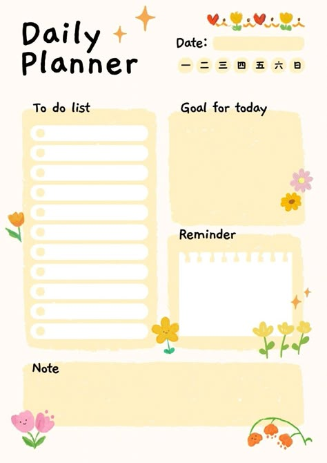 Planer Organisation, Day Planner Template, Cute Daily Planner, Daily Planner Printables Free, Daily Routine Planner, Study Planner Printable, Undated Daily Planner, Daily Planner Pages, Routine Planner