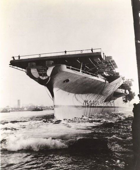 Launching of USS Hancock, Bethlehem Steel Company at Quincy, Massachusetts, United States, 24 Jan 1944 Photographer Robert M. Cieri Source United States Navy Bureau of Aeronautics Uss Hancock, Quincy Massachusetts, Steel Company, Olongapo, Bethlehem Steel, Navy Carriers, Navy Girlfriend, Uss Arizona, Navy Aircraft Carrier