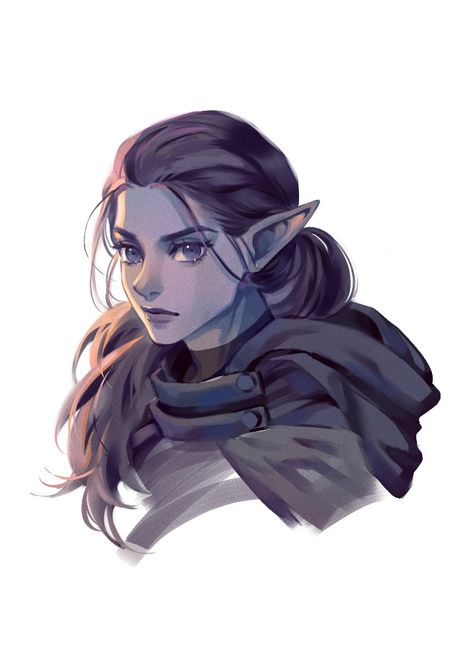 Zara, Half-Drow Soulknife Rogue Fancy Elf Clothes Dnd, Elven Drawings, Elven Character Design, Dnd Elf Character Design, Soulknife Rogue, Elf Concept Art, Half Drow, Dnd Elves, Half Elf