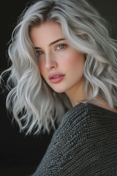 83+ Silver Hair Color Ideas for a Breathtaking Look! Winter Blonde Hair, Intricate Braids, Silver Haired Beauties, Gorgeous Gray Hair, Layered Haircuts For Medium Hair, Beautiful Gray Hair, Silver Hair Color, Silver Grey Hair, Hair Dark