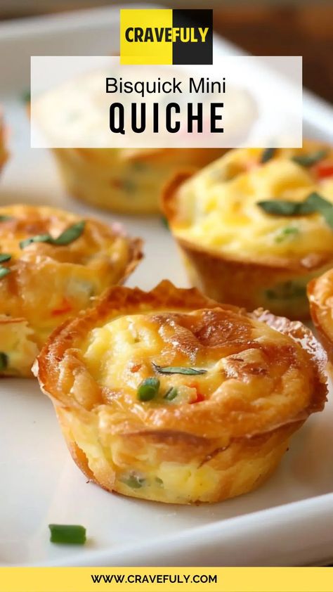 Bisquick Mini Quiche – Cravefuly Bisquick Quiche Muffins, Mini Bisquick Quiche, Mini Quiche Filling Ideas, Bisquick Crustless Quiche, Self Crusting Quiche Recipes, Homemade Mini Quiche, Mini Quiches Recipes, Individual Quiche Recipes Muffin Tins, Quiche Mini Muffins