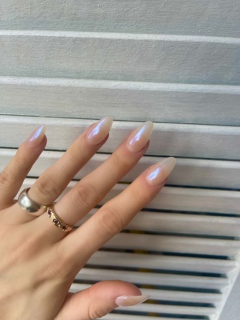 Subtle Wedding Guest Nails, Wedding Guests Nails, Blue Translucent Nails, Wedding Guest Manicure, Translucent Chrome Nails, Translucent Nails Acrylic, Nail Inspo Wedding Guest, Subtle Blue Nails, Translucent Blue Nails