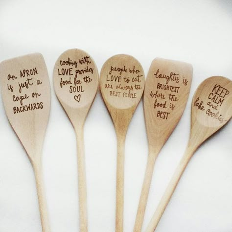 wood burned spoons, Kitchen spoons, custom wooden spoon, gifts for her, spoons with sayings, kitchen gift, christmas gift, holiday gift Custom Wooden Spoons, Wood Burned Spoons, Personalized Kitchen Gifts, Wood Gifts Diy, Wood Burn Spoons, Woodburning Ideas, Wood Burning Projects, Spoon Crafts, Spoon Gifts