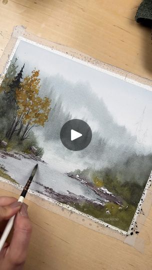 9K views · 325 reactions | Can you feel the cool breeze? 😌 | Sable Rae Art Watercolor Flowers Tutorial, Watercolor Tips, Watercolor Pictures, Watercolor Tree, Foggy Forest, Cool Breeze, Foggy Morning, Fall Watercolor, Winter Painting