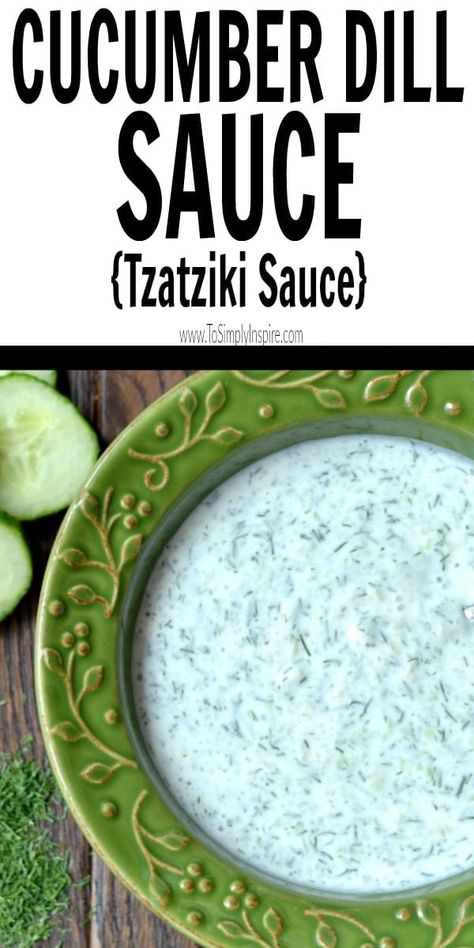 This simple Greek Cucumber Dill Sauce is a delicious, fresh addition to salmon, chicken, vegetables or even as a healthy dip recipe. It is quick to make in less than 15 minutes. Dill Sauce Recipe, Cucumber Dip Recipe, Cucumber Dill Sauce, Greek Cucumber, Yogurt Dill Sauce, Kid Friendly Dinner Recipes, Dill Sauce For Salmon, Healthy Dip Recipes, Kid Friendly Meals Dinner