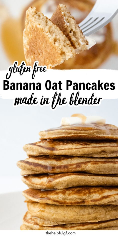 Start your day with these fluffy, gluten-free Banana Oat Blender Pancakes. Quick, healthy, and easy to make, they're the perfect gluten-free breakfast or brunch. Made with gluten free oats and ripe bananas, these pancakes are nutritious and delicious. Try them today! Oat Blender Pancakes, Healthy Recipes Gluten Free, Gluten Free Oatmeal Pancakes, Gluten Free Banana Pancakes, Blender Pancakes, Banana Oat Pancakes, Gluten Free Vegetarian Recipes, Banana Oat, Gluten Free Chocolate Chip