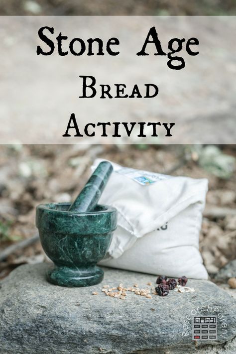 Be Neolithic bakers with this fun, hands-on prehistory lesson using wheat berries and a mortar and pestle to make some Stone Age, prehistoric bread. via @researchparent Stone Age Activities For Kids, History Activities For Kids, Stone Age Activities, Archaeology For Kids, Stone Age People, September Lessons, Stone Age Art, Secular Homeschool, Homeschool Social Studies