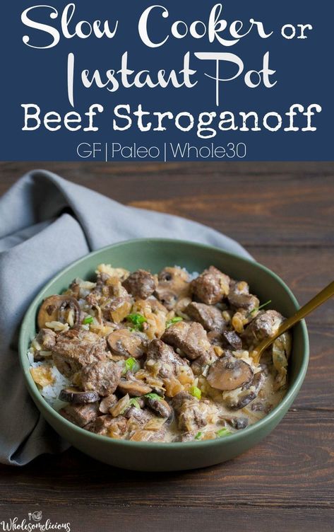 Crock Pot Stroganoff, Whole30 Beef, Paleo Roast, Beef Stroganoff Crockpot, Slow Cooker Beef Stroganoff, Paleo Crockpot, Creamy Mushroom Sauce, Potted Beef, Stroganoff Recipe