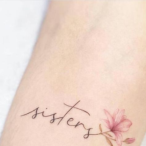 Small Sister Tattoos, Sister Tattoo Designs, Sisters Tattoo, Tattoo Placements, Matching Sister Tattoos, Sister Tattoo, Tattoos For Women Flowers, Sibling Tattoos, Tattoo Artwork